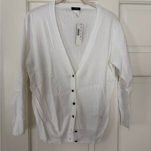 New!  J. Crew Women's Classic White Cardigan - Beautiful buttons!